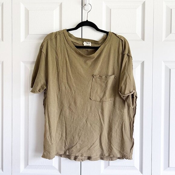 Free People Rosemary Tea Green Short Sleeve Pocket Tee Women's Size X-Small XS - Picture 2 of 8
